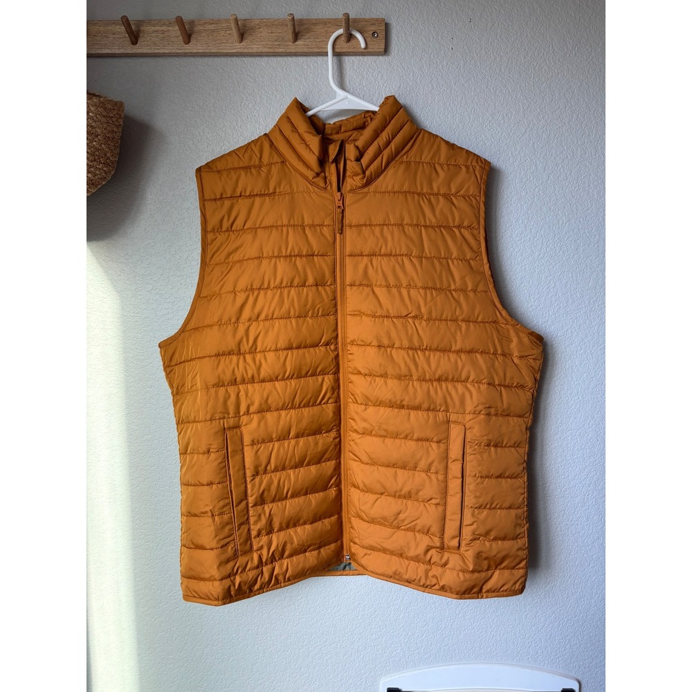 Gap ColdControl Mens‎ XL Puffer Vest Orange Water Resistant Windproof Ripstop